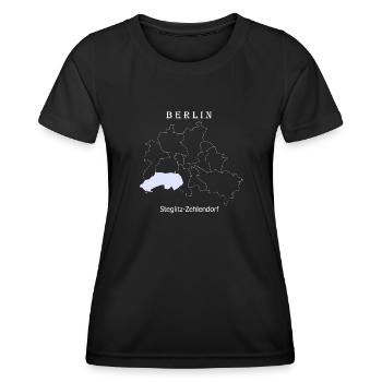 Map Berlin Steglitz Zehlendorf Map - Women's Functional T-Shirt - black - Front - AI Model Female 172 light (172cm)