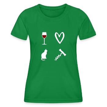 Vin et Chat Tire-bouchon - T-shirt sport Femme - vert - Devant - AI Model Female 172 dark (172cm)