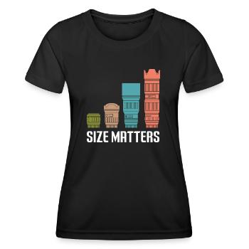 Size Matter Lens Photo Camera Photographer - Women's Functional T-Shirt - black - Front - AI Model Female 172 light (172cm)