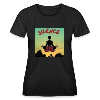 silence meditation - Women's Functional T-Shirt - black - Front - AI Model Female 172 light (172cm)