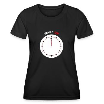 Wach auf - Frauen Funktions-T-Shirt - Schwarz - Vorne - AI Model Female 172 light (172cm)