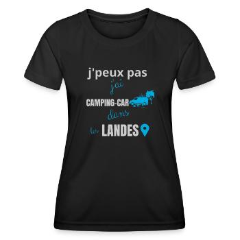 j peux pas j ai camping car dans les landes - T-shirt sport Femme - noir - Devant - AI Model Female 172 light (172cm)