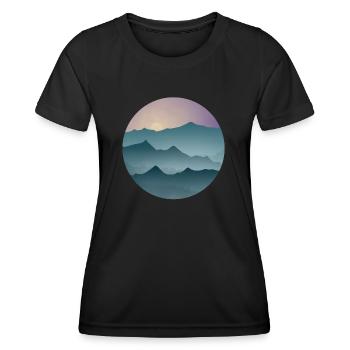 Montagnes boisées - T-shirt sport Femme - noir - Devant - AI Model Female 172 light (172cm)