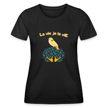 La vie je la vie 1 - T-shirt sport Femme - noir - Devant - AI Model Female 172 light (172cm)