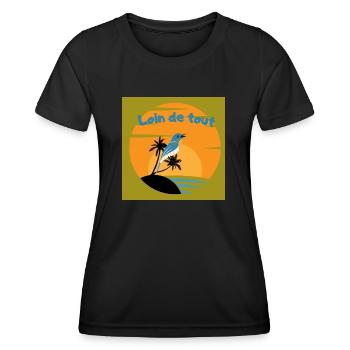 loin de tout - T-shirt sport Femme - noir - Devant - AI Model Female 172 light (172cm)