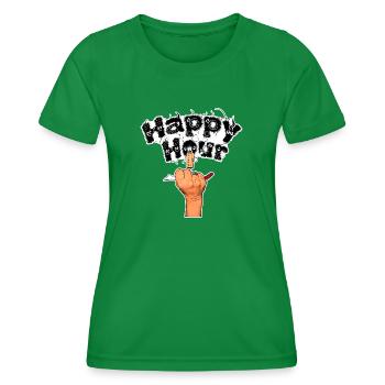 Happy hour fille au tire-bouchon - T-shirt sport Femme - vert - Devant - AI Model Female 172 dark (172cm)