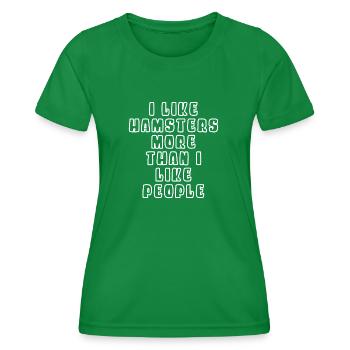 Ich mag Hamster mehr als Menschen - Frauen Funktions-T-Shirt - Kelly Green - Vorne - AI Model Female 172 dark (172cm)