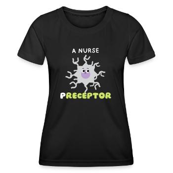 Funny Pun Receptor Nurse Preceptor Merci cadeaux - T-shirt sport Femme - noir - Devant - AI Model Female 172 light (172cm)