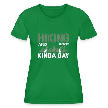 randonnée et chien kinda day cadeau randonnée - T-shirt sport Femme - vert - Devant - AI Model Female 172 dark (172cm)