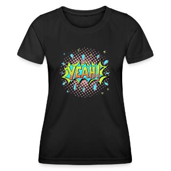Yeah! - Frauen Funktions-T-Shirt - Schwarz - Vorne - AI Model Female 172 light (172cm)