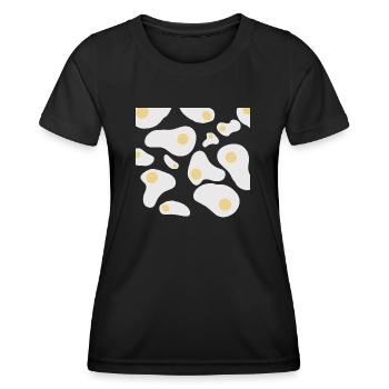 Spiegeleier - Frauen Funktions-T-Shirt - Schwarz - Vorne - AI Model Female 172 light (172cm)