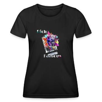 Rich and famous - Frauen Funktions-T-Shirt - Schwarz - Vorne - AI Model Female 172 light (172cm)