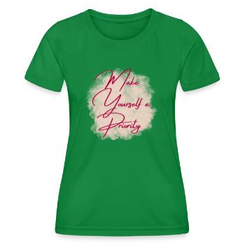 Machen Sie Ihr Lef zu einer Priorität - Frauen Funktions-T-Shirt - Kelly Green - Vorne - AI Model Female 172 dark (172cm)