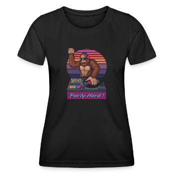 Bigfoot DJ Party Hard ! - Frauen Funktions-T-Shirt - Schwarz - Vorne - AI Model Female 172 light (172cm)