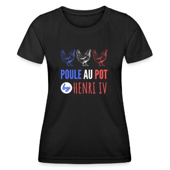 poule au pot by Henry IV - T-shirt sport Femme - noir - Devant - AI Model Female 172 light (172cm)
