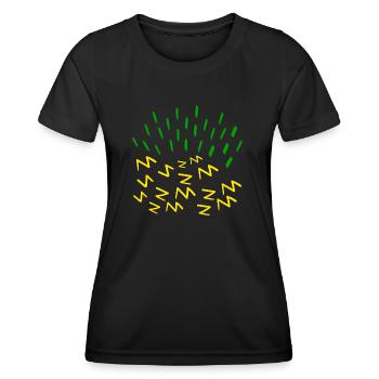 éclairs Jaunes et Verts tempête et énergie - T-shirt sport Femme - noir - Devant - AI Model Female 172 light (172cm)
