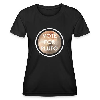 Pluton 1930 2006 Lustige Abstimmung für Pluto - Frauen Funktions-T-Shirt - Schwarz - Vorne - AI Model Female 172 light (172cm)