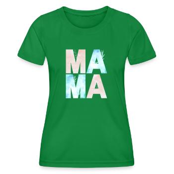 MAMA AQUARELL BLAU UND ROSA - Frauen Funktions-T-Shirt - Kelly Green - Vorne - AI Model Female 172 dark (172cm)