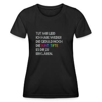 Buntstifte - Frauen Funktions-T-Shirt - Schwarz - Vorne - AI Model Female 172 light (172cm)