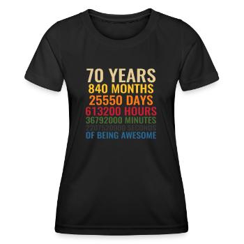 70 Years - Frauen Funktions-T-Shirt - Schwarz - Vorne - AI Model Female 172 light (172cm)