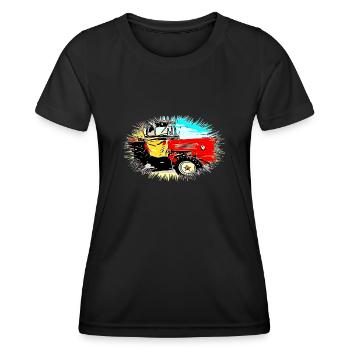 Traktor - Frauen Funktions-T-Shirt - Schwarz - Vorne - AI Model Female 172 light (172cm)