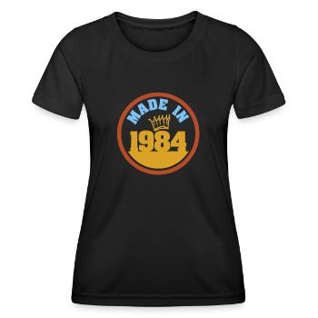 Made in 1984 - Frauen Funktions-T-Shirt - Schwarz - Vorne - AI Model Female 172 light (172cm)