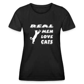 Chat - T-shirt sport Femme - noir - Devant - AI Model Female 172 light (172cm)