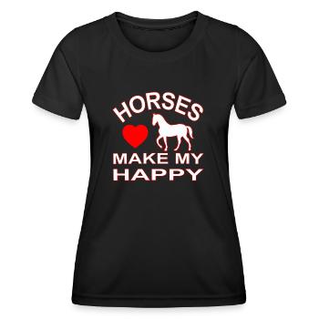Cheval - T-shirt sport Femme - noir - Devant - AI Model Female 172 light (172cm)