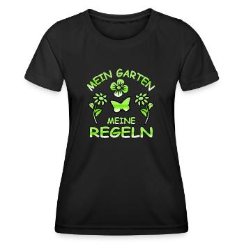 Garten - Frauen Funktions-T-Shirt - Schwarz - Vorne - AI Model Female 172 light (172cm)