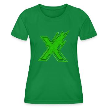 Forme de symbole typographie lettre Alphabet X - T-shirt sport Femme - vert - Devant - AI Model Female 172 dark (172cm)