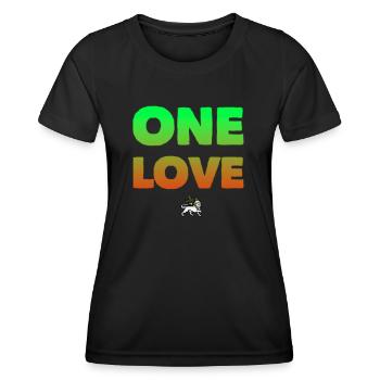 One Love Rastafari - T-shirt sport Femme - noir - Devant - AI Model Female 172 light (172cm)