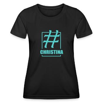 Christina - Frauen Funktions-T-Shirt - Schwarz - Vorne - AI Model Female 172 light (172cm)
