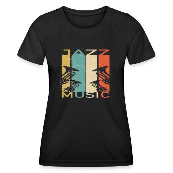 Jazz Musique Vintage Trompette - T-shirt sport Femme - noir - Devant - AI Model Female 172 light (172cm)