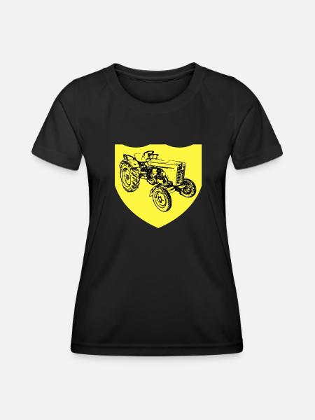 Traktor - Frauen Funktions-T-Shirt - Schwarz