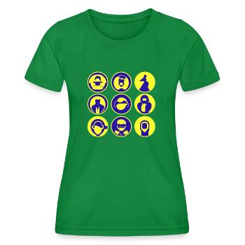 Visages / Figures abstraits, Art vectoriel, Tête - T-shirt sport Femme - vert - Devant - AI Model Female 172 dark (172cm)