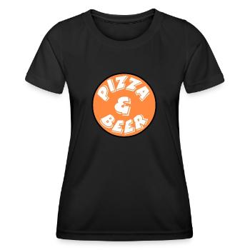 Pizza - Frauen Funktions-T-Shirt - Schwarz - Vorne - AI Model Female 172 light (172cm)