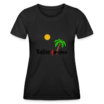 ballertmann - Frauen Funktions-T-Shirt - Schwarz - Vorne - AI Model Female 172 light (172cm)
