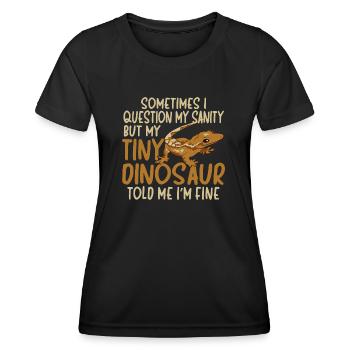 Crowned Gecko Lizard Reptile Herpetologist - Women's Functional T-Shirt - black - Front - AI Model Female 172 light (172cm)