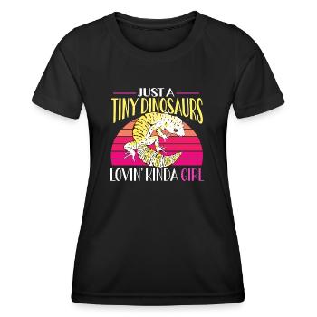 Leopardgecko Eidechse Reptilien Herpetologe - Frauen Funktions-T-Shirt - Schwarz - Vorne - AI Model Female 172 light (172cm)