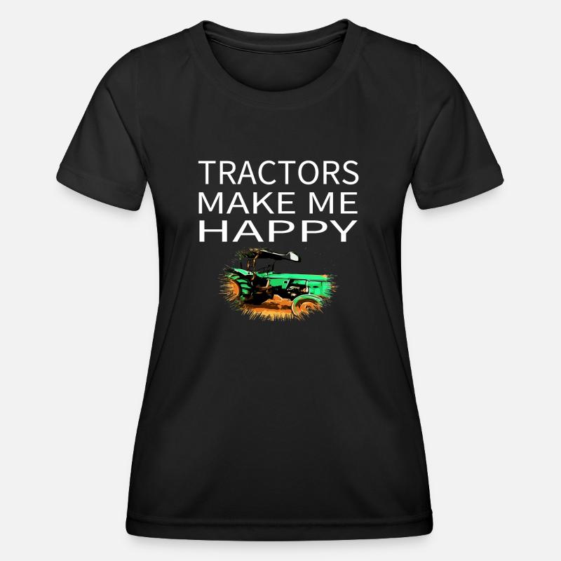 Traktor - Frauen Funktions-T-Shirt - Schwarz