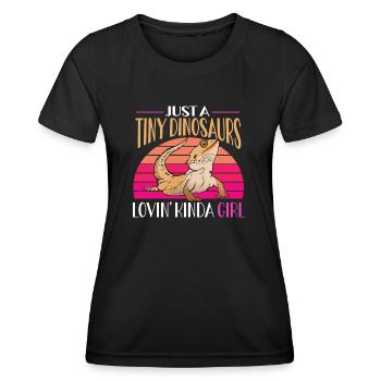 Bartagame Eidechse Reptil Herpetologe - Frauen Funktions-T-Shirt - Schwarz - Vorne - AI Model Female 172 light (172cm)