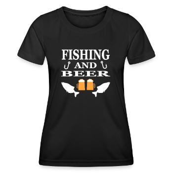 Angeln - Frauen Funktions-T-Shirt - Schwarz - Vorne - AI Model Female 172 light (172cm)