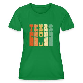 Texas Vintage Retro - Women's Functional T-Shirt - kelly green - Front - AI Model Female 172 dark (172cm)