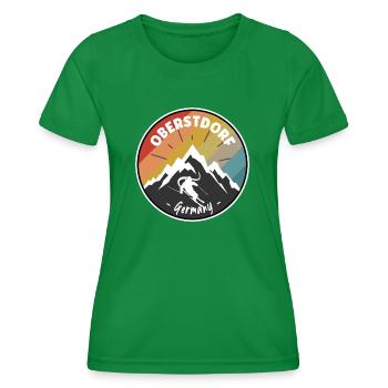 Skifahren in Oberstdorf - Deutschland - Frauen Funktions-T-Shirt - Kelly Green - Vorne - AI Model Female 172 dark (172cm)