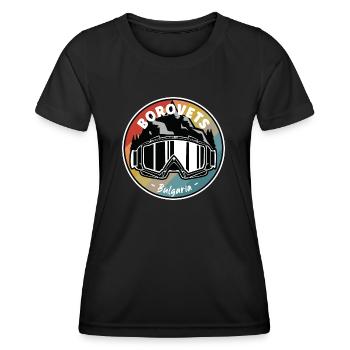 Skifahren in Borovets Bulgarien - Frauen Funktions-T-Shirt - Schwarz - Vorne - AI Model Female 172 light (172cm)