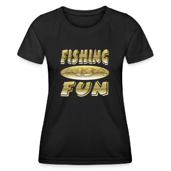 faire de la pêche - T-shirt sport Femme - noir - Devant - AI Model Female 172 light (172cm)