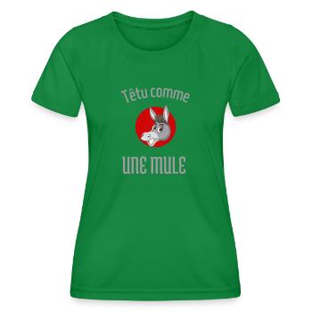 Stur wie ein Maultier - Frauen Funktions-T-Shirt - Kelly Green - Vorne - AI Model Female 172 dark (172cm)