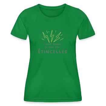 Ça fait des étincelles | Joli Cadeau de Noël - T-shirt sport Femme - vert - Devant - AI Model Female 172 dark (172cm)