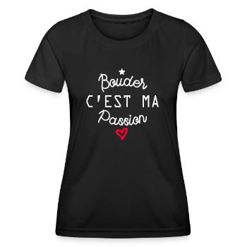bouder c est ma passion - T-shirt sport Femme - noir - Devant - AI Model Female 172 light (172cm)