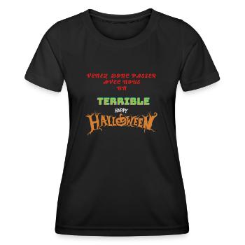 TERRIBLE HALLOWEEN - T-shirt sport Femme - noir - Devant - AI Model Female 172 light (172cm)